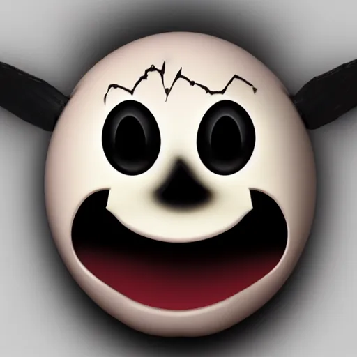 Prompt: 3d render of emoji that is wearing corpse paint and screaming