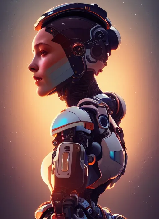 Image similar to symmetry!! portrait of a robot astronaut, tech face, horizon zero dawn machine, intricate, elegant, highly detailed, digital painting, artstation, concept art, smooth, sharp focus, illustration, art by artgerm and greg rutkowski and alphonse mucha, 8 k