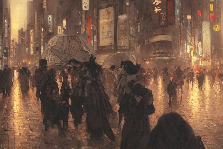 Image similar to a beautiful realistic painting of a firework festival on the streets of tokyo at night, intricate, elegant, highly detailed, digital painting, artstation, concept art, by krenzcushart, artem demura, alphonse mucha