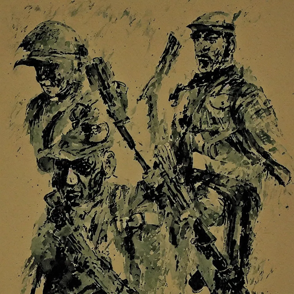 Image similar to french foreign legion soldier by bill sienkiewicz