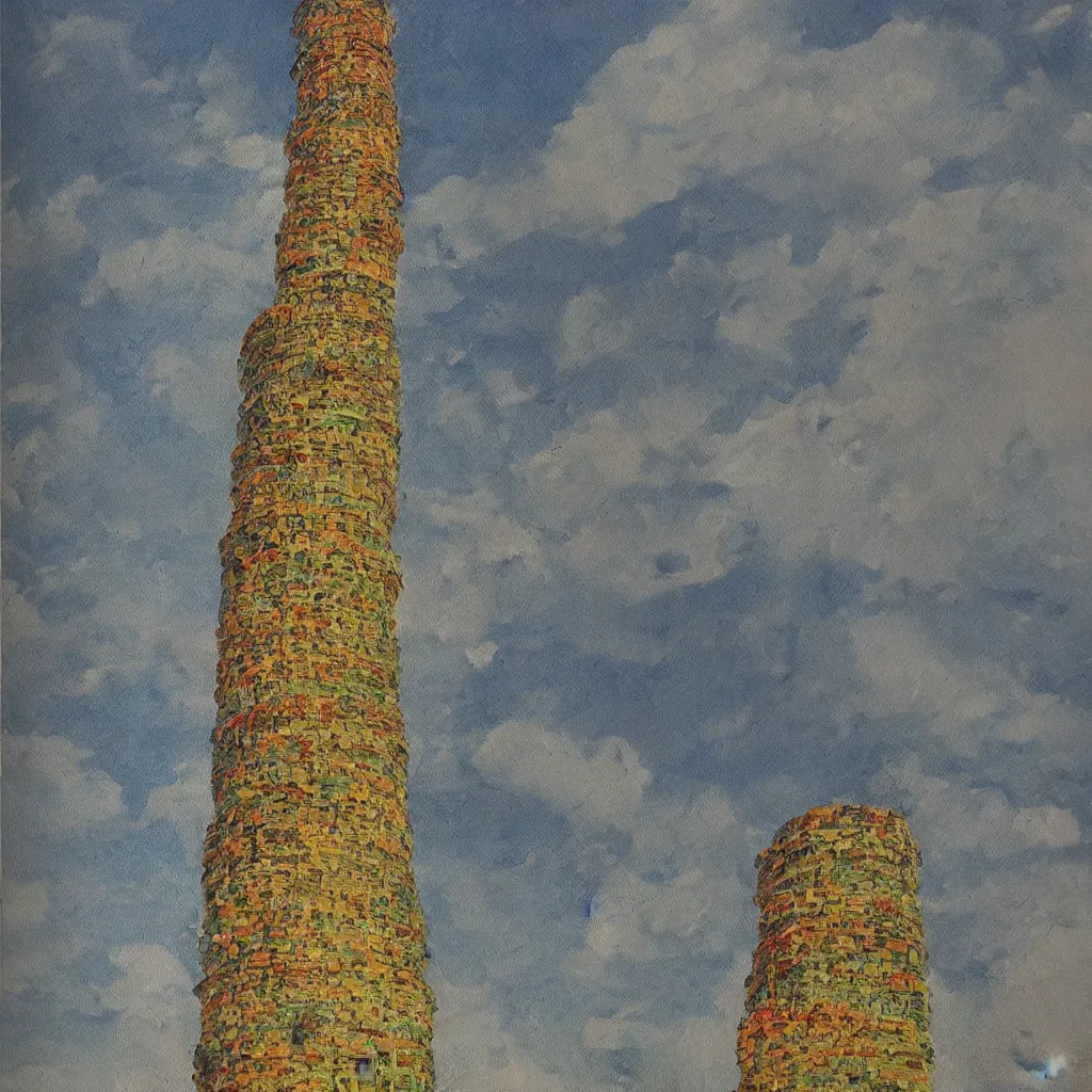 Image similar to a single! colorful! fungus tower clear empty sky, a high contrast!! ultradetailed photorealistic painting by giorgio barbarelli da castelfranco, hard lighting, masterpiece