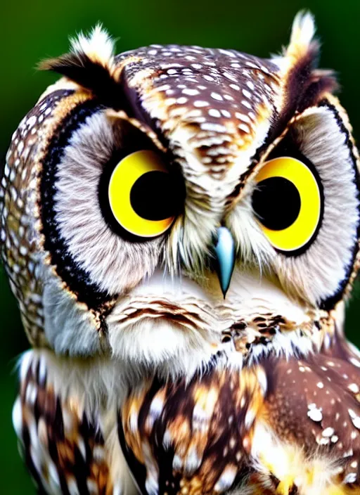 Image similar to owl - bee hybrid