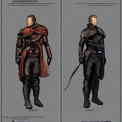 Prompt: Harkonnen and Atreides soldiers concept art, Denis Villeneuve, trending on Artsation, Cinematographic,