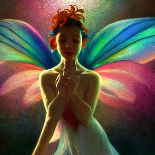 Image similar to A beautiful dancing fairie, cinematic lighting, soft bokeh, fantasy, modern, colourful, highly detailed, digital painting, artstation, deviantart, concept art, sharp focus, illustration, by Edward Hopper and Rene Magritte and Alphonse Mucha