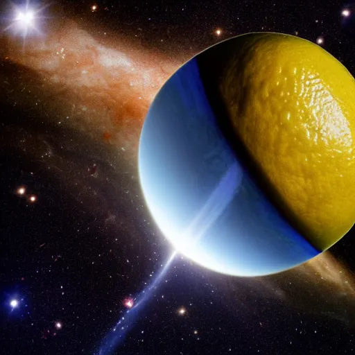 Image similar to planet lemon, photo by hubble telescope