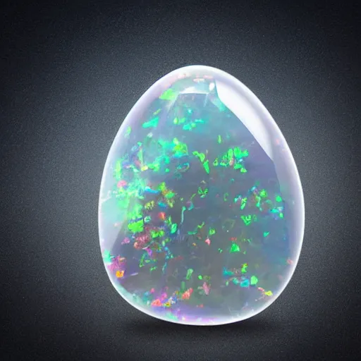 Image similar to a giant gemstone mineral with dark background. Opal gemstone, professional digital matte painting.