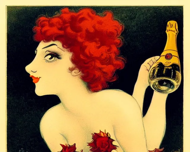 Image similar to leonetto cappiello, pur champagne, 1 9 0 2.