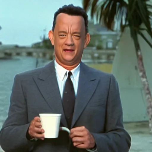 Prompt: tom hanks with milk squirting out of his nipples