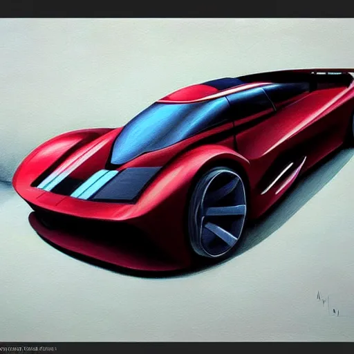 Image similar to a beautiful painting of a modern car by Gary sanchez, trending on artstation