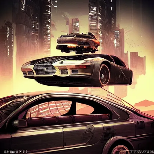 Image similar to Very very very very detailed, very very very very realistic image of very very very detailed cyberpunk car, Mars as background , by very very very very talented artist in very very very very aesthetic photorealism style
