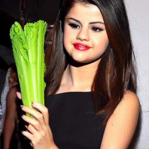 Prompt: selena gomez as celery hybrid mutant