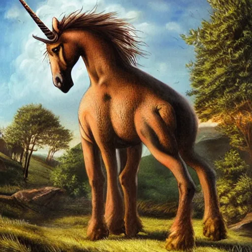 Image similar to the magdeberg unicorn, paleoart,