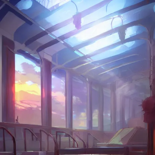 Prompt: Behold my talent and listen to the thunderous applause, Then praise me, Praise my Golden Theater, Anime concept art by Makoto Shinkai