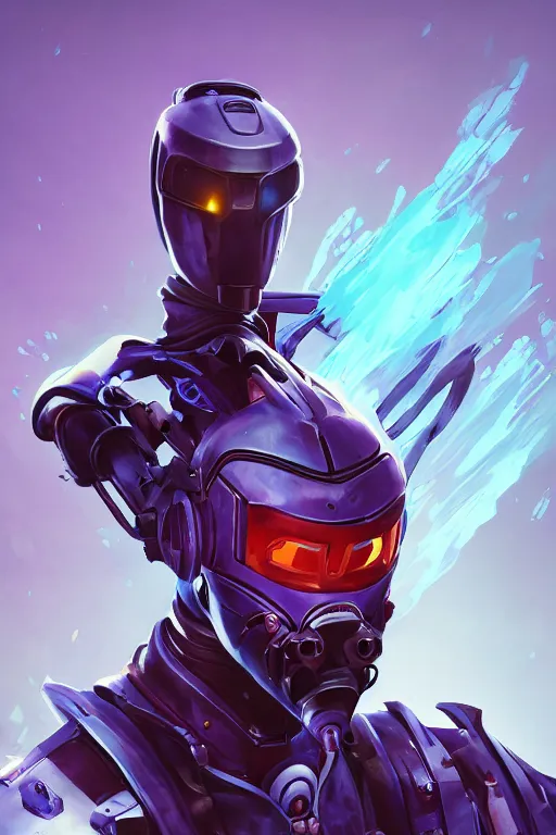 Image similar to epic mask helmet robot ninja portrait stylized as fornite style game design fanart by concept artist gervasio canda, behance hd by jesper ejsing, by rhads, makoto shinkai and lois van baarle, ilya kuvshinov, rossdraws global illumination radiating a glowing aura global illumination ray tracing hdr render in unreal engine 5