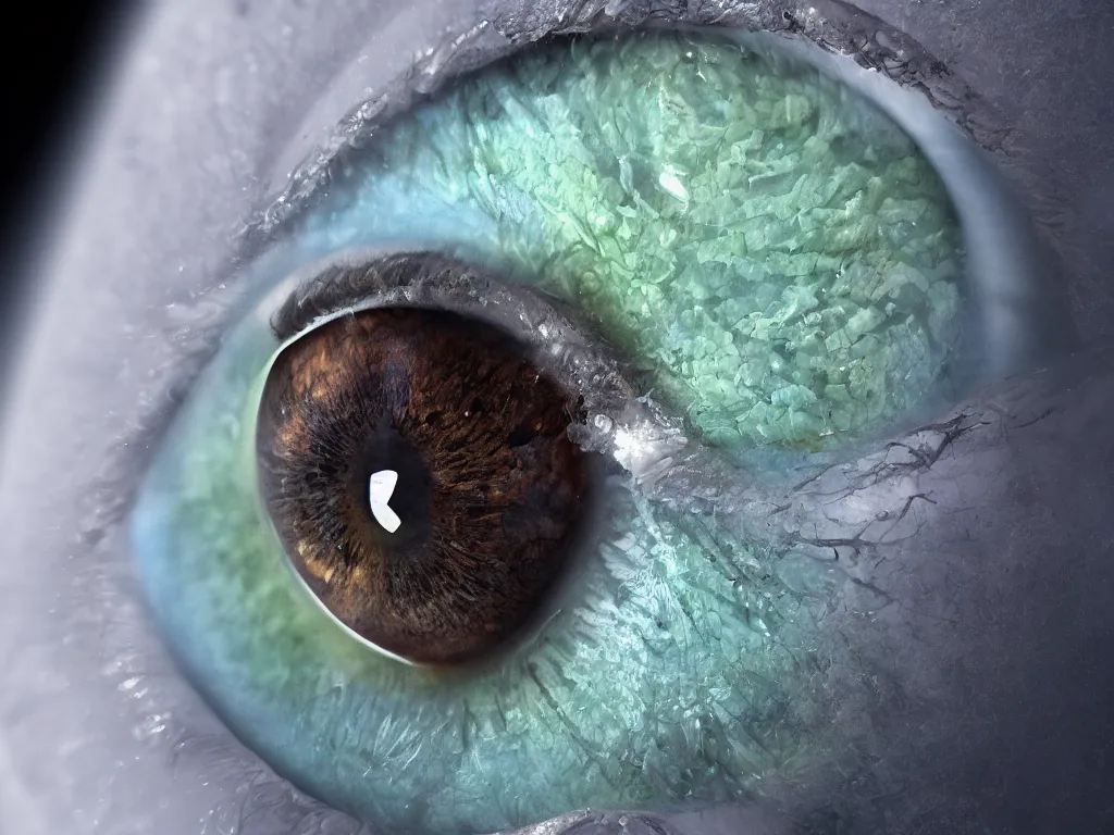 Image similar to close-up of someone\'s eyeball and the iris looks like the entire earth floating in space, 8k resolution, unreal engine