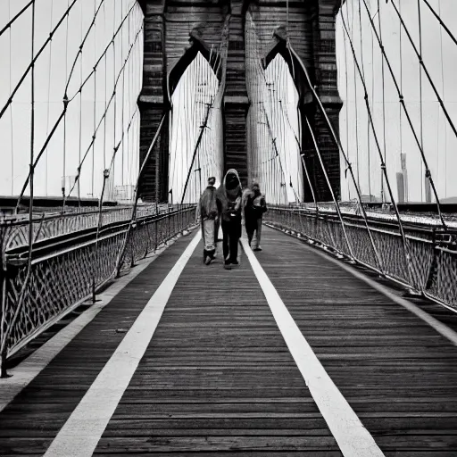 Image similar to photo of giant lizard on the Brooklyn Bridge, 50mm, beautiful photo