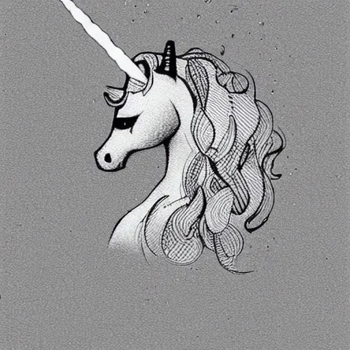 Prompt: unicorn, drawn with dots, art, minimalist, simple,