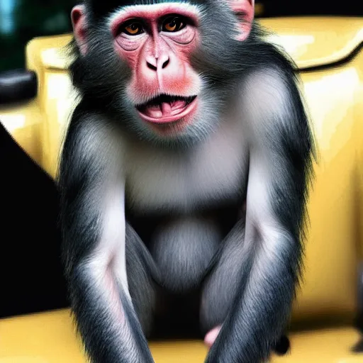 Image similar to a monkey in a style of donald trump