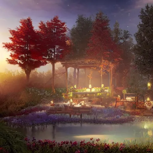 Image similar to realistic renderings of enchanting scenes