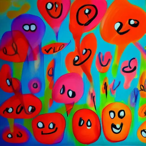 Image similar to artist impression of Happiness, finger painting