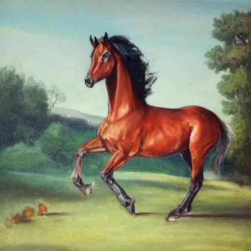 Prompt: a landscape horse