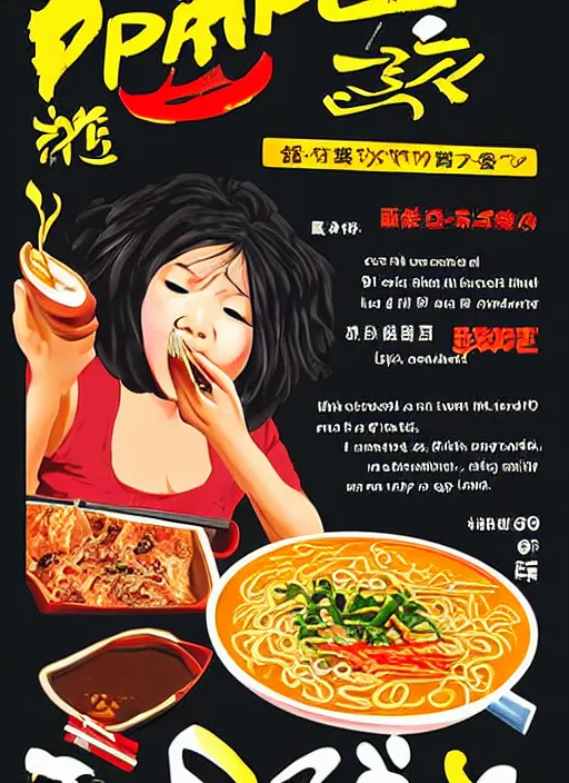 Juspion Eating Ramen Poster