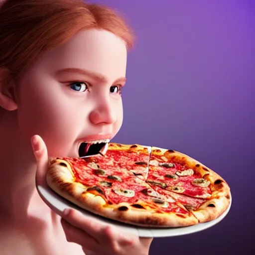 Prompt: still photo pinky pie eating pizza, highly detailed, photorealistic portrait, bright studio setting, studio lighting, crisp quality and light reflections, unreal engine 5 quality render