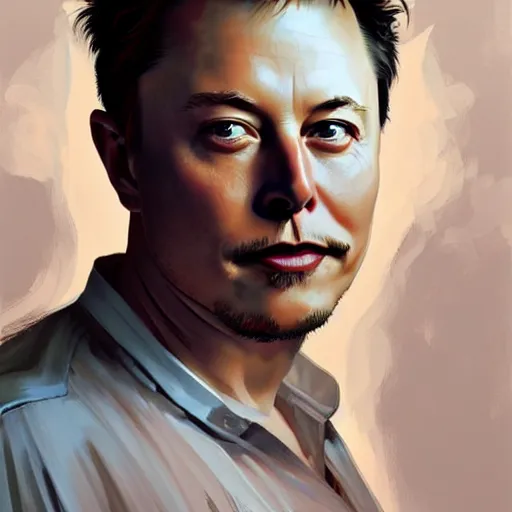 Image similar to portrait of Elon Musk as a cook, accurate, intricate, headshot, highly detailed, digital painting, artstation, concept art, sharp focus, illustration, art by artgerm and greg rutkowski and alphonse mucha