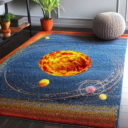 Image similar to solar system oriental rug