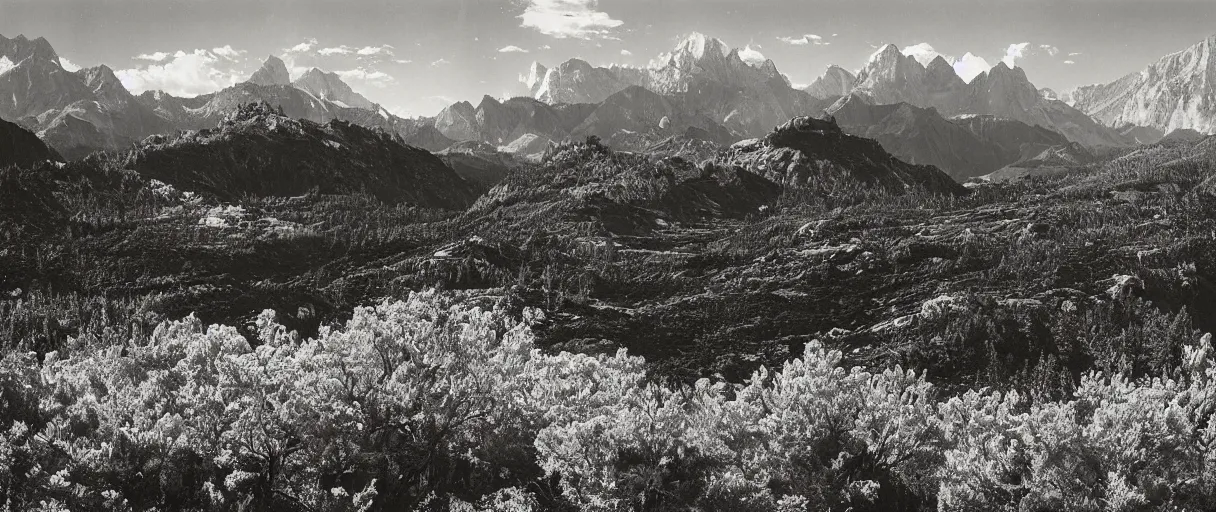 Image similar to A colorful landscape photo by Ansel Adams