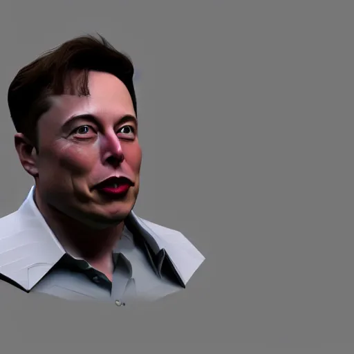 Image similar to elon musk, low - poly 3 d model, rendered in blender, ambient occlusion