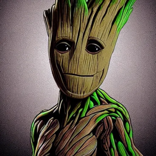 Prompt: groot in stem punk style 4 k detailed super realistic