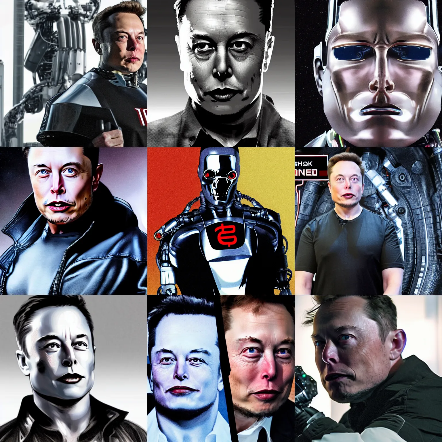 Prompt: Elon musk as a terminator robot