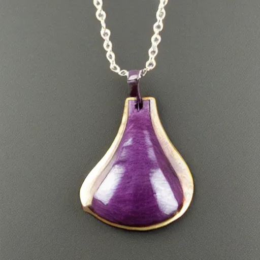 Prompt: carved quahog shell jewelry purple stains