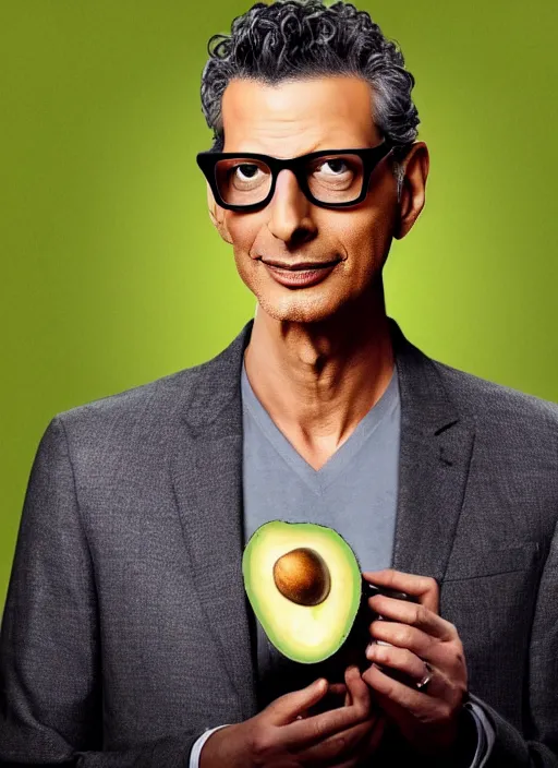 Image similar to an avocado eats jeff goldblum