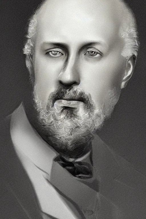 Image similar to portrait of petr tchaikovsky digital art, conteporary portrait