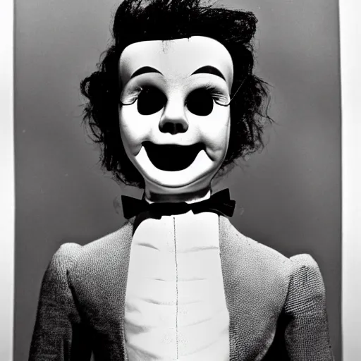 Image similar to ultra high detailed stunning portrait of a ventriloquist dummy in eraserhead, scary, horrifying, creepy