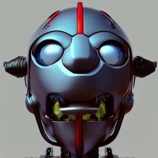 Image similar to 3d render of evil fly robot head, by Kezie Demessance, Ha Gyung, Hasui Kawase, vivid color, volumetric lighting, corona render
