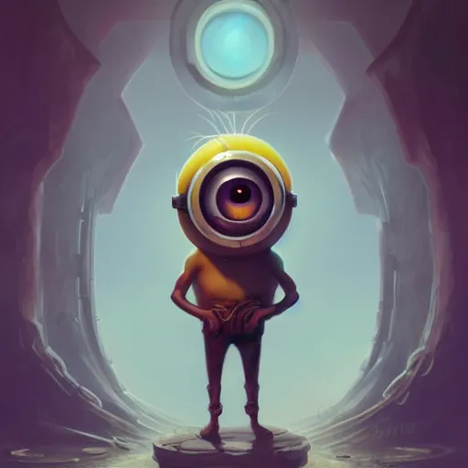 Prompt: Minion with a thousands eyes, by Peter Mohrbacher, trending on artstation, 4k, Angelarium