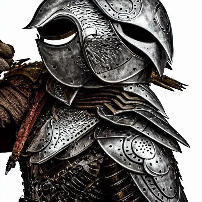 Prompt: photo of a warrior with metal owl themed armour, highly detailed, 4 k, hdr, smooth, sharp focus, high resolution, award - winning photo