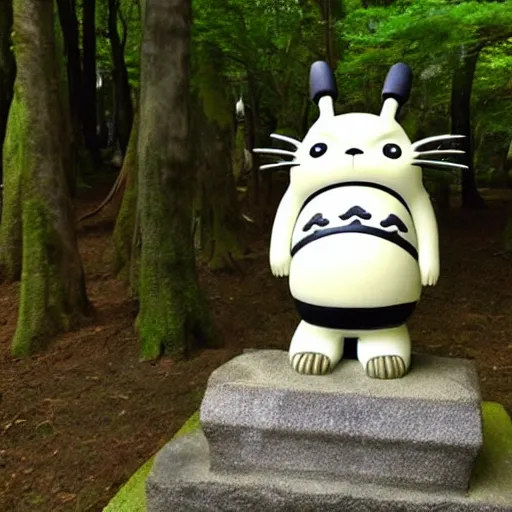 Image similar to shinto shrine statue of totoro