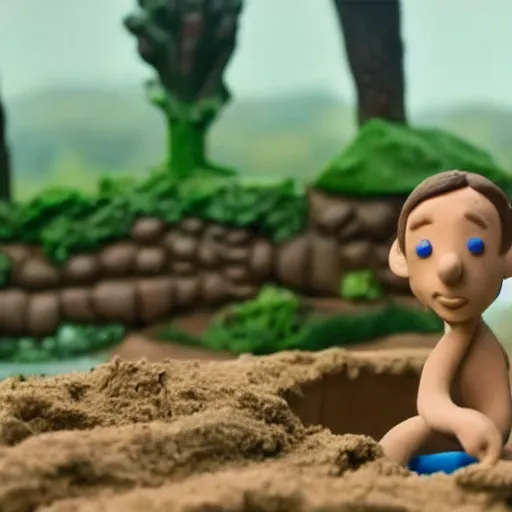 Image similar to flume, made of clay, claymation