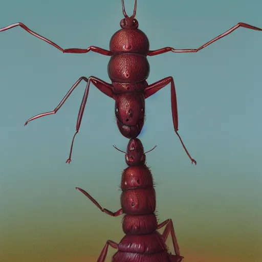 Image similar to A large ant queen standing on her hind legs formian pathfinder, digital art, Wayne Barlowe Pierre Pellegrini