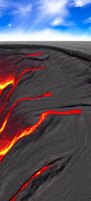 Image similar to mythical layers of the earth's crust, heaven, hell, lava, cut - away view