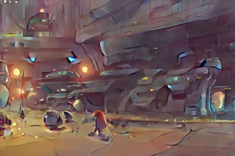 Image similar to spaceship repair yard, cory loftis, james gilleard, atey ghailan, makoto shinkai, goro fujita, studio ghibli, rim light, exquisite lighting, clear focus, very coherent, plain background, soft painting