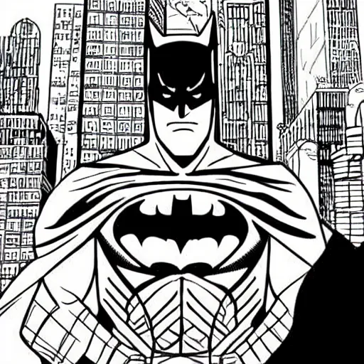 Prompt: a Batman coloring page