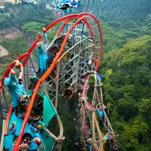 Prompt: just an incredible attraction, a ride on which only the most daring dare. but after visiting such an attraction, emotions will definitely stop for life