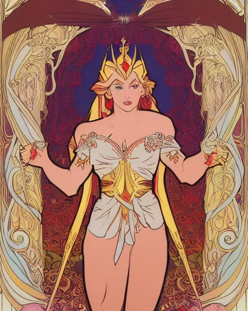 Prompt: She-Ra the Princess of Power, by Mucha, intricate, 8k,