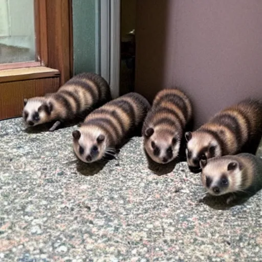Prompt: An angry horde of ferrets are outside my door. WTF DO I DO?