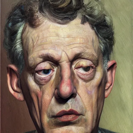 Image similar to high quality high detail painting by lucian freud, hd, myazaki portrait